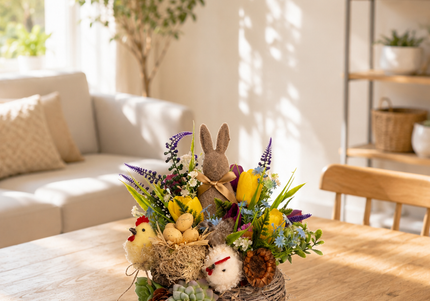 Aranjament floral de Paște „Spring Nest” – farmec de sărbătoare