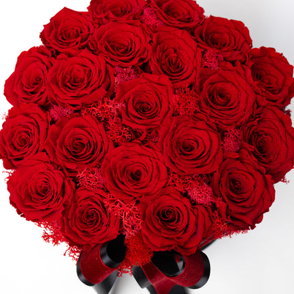 Aranjament Inimă Lux 25 Trandafiri Criogenați Roșii