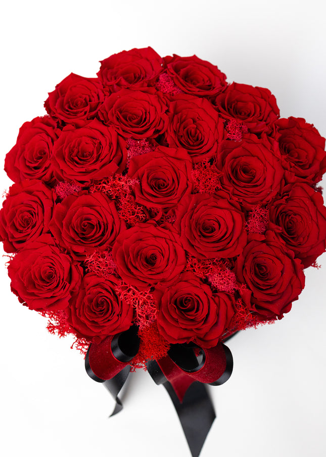 Aranjament Inimă Lux 25 Trandafiri Criogenați Roșii
