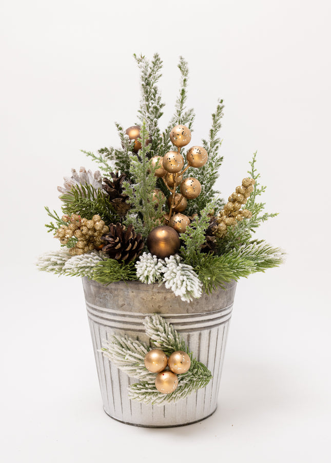 Brad Natural Decorat la Ghiveci "Golden Frost"