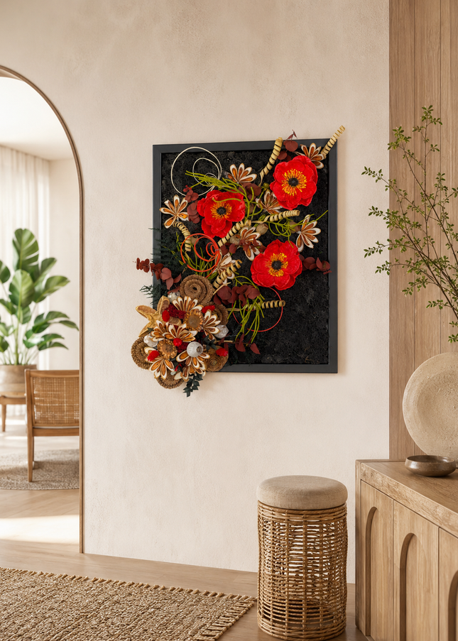 Tablou decorativ „Scarlet Poppy” – compoziție cu maci roșii