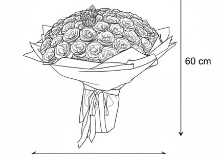 Buchet Gigant "Midnight Empress" 101 Trandafiri și Coroană