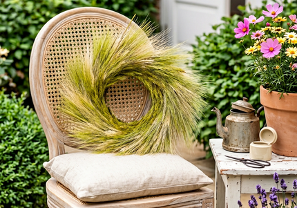 Coroniță decorativă „Golden Wheat” – decor natural din spice