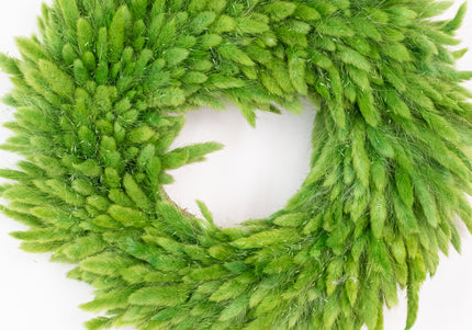 Coroniță decorativă „Green Fluffy” – decor minimalist din iarbă ornamentală