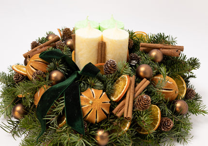 Aranjament Crăciun Advent "Citrus Joy" din brad Nobilis
