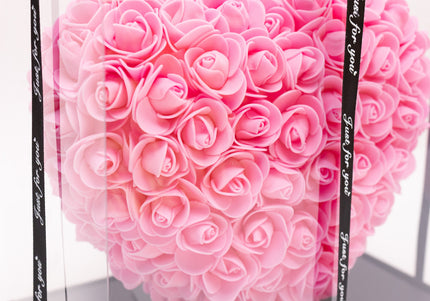 Aranjament de Lux Inima „Pink Velvet Heart” Artizanal