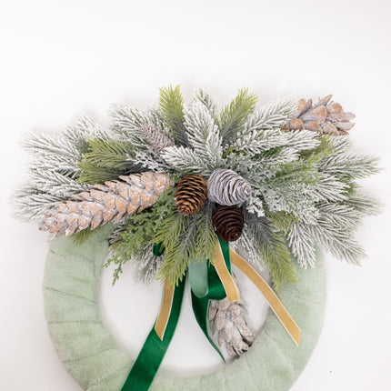 Coroniță Crăciun "Sage Velvet" din Brad Artificial 4D