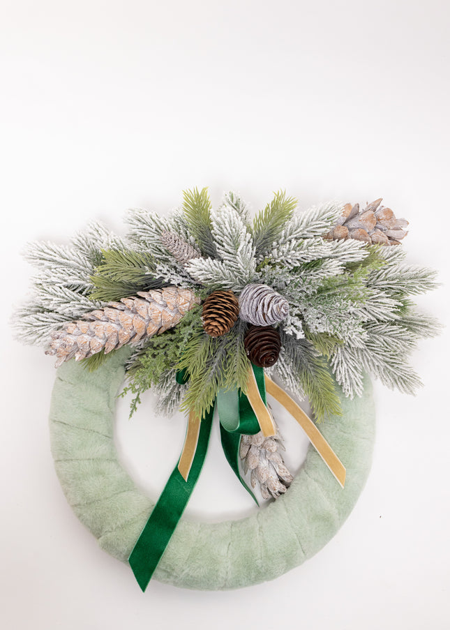 Coroniță Crăciun "Sage Velvet" din Brad Artificial 4D