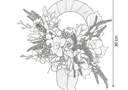 Coroniță Florală Handmade „Boho-Chic Dream” – Aranjament cu Iută, Flori Exotice și Accente de Lavandă