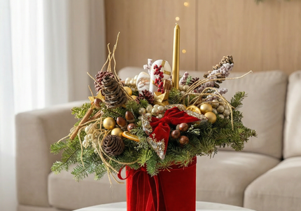Aranjament Festiv de Crăciun „Velvet Noel Splendor”