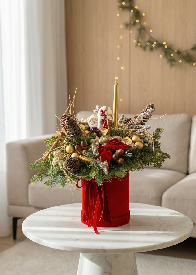 Aranjament Festiv de Crăciun „Velvet Noel Splendor”