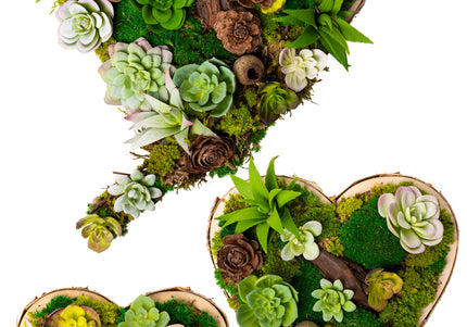 Set 3 tablouri decorative „Green Heart”