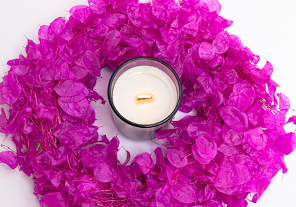Coroniță Decorativă Lunaria Fucsia – Aranjament din Plante Naturale Uscate, Magenta Vibrant