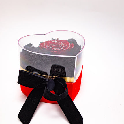 Aranjament de Lux "Ruby Heart Sparkle" cu Trandafir Criogenat