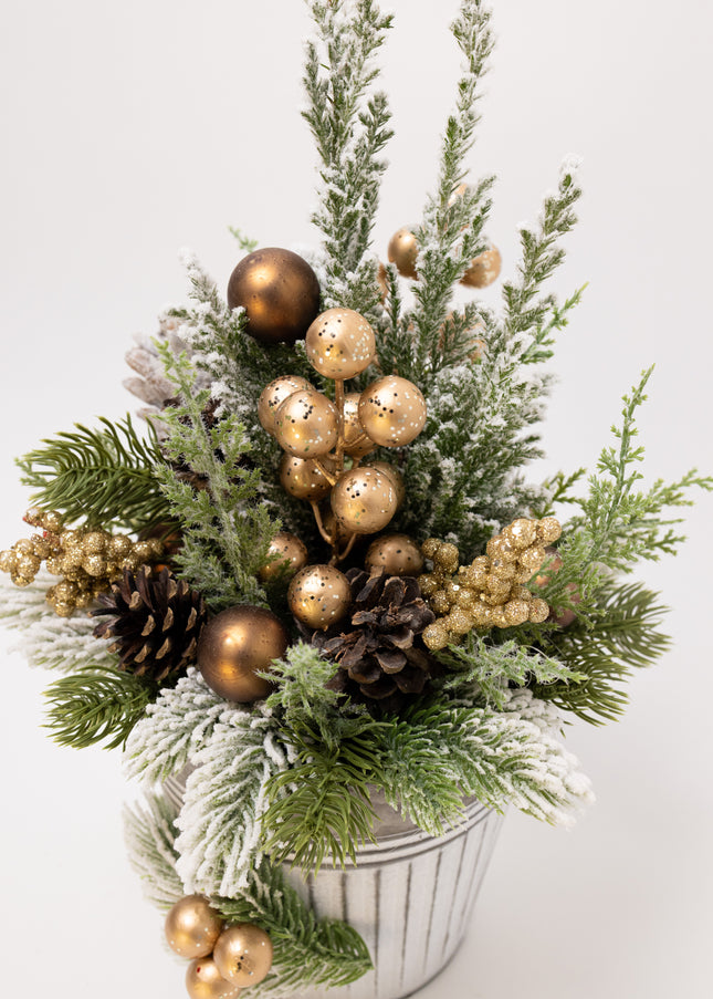 Brad Natural Decorat la Ghiveci "Golden Frost"
