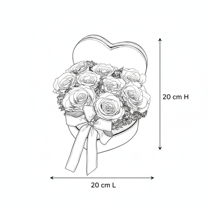 Aranjament Inimă Lux 9 Trandafiri Criogenați Roșii