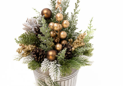 Brad Natural Decorat la Ghiveci "Golden Frost"