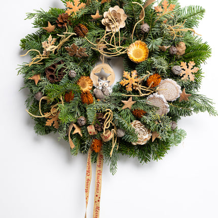Coroniță Crăciun "Nature's Owl" din Brad Nobilis Natural