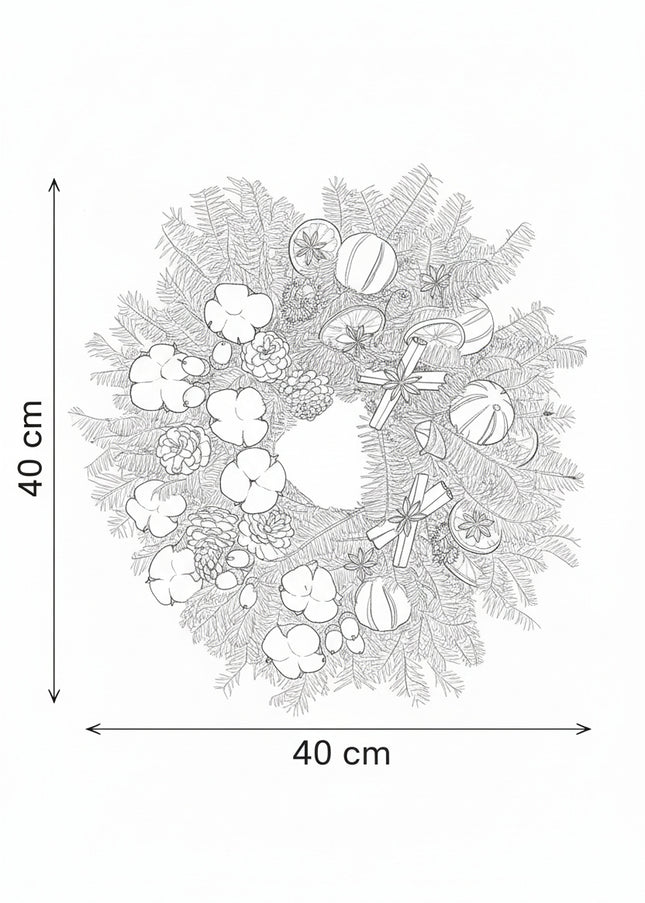 Coroniță de Crăciun Artizanală „Cotton & Cedar Forest”