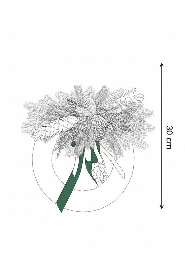 Coroniță Crăciun "Sage Velvet" din Brad Artificial 4D