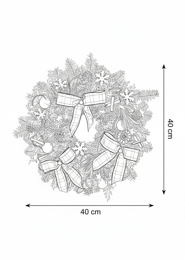 Coroniță Crăciun "Traditional Tartan" din Brad Nobilis