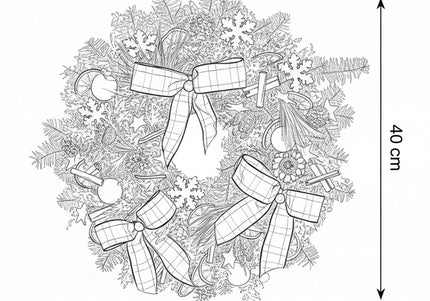 Coroniță Crăciun "Burgundy Snowflake" Mix Brad Natural