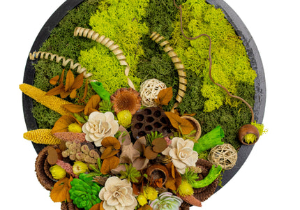 Tablou decorativ „Nature Essence” – compoziție în tonuri de verde și crem