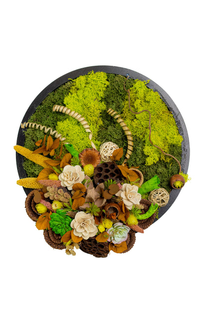 Tablou decorativ „Nature Essence” – compoziție în tonuri de verde și crem