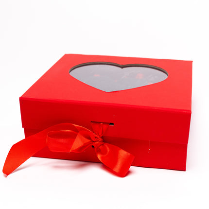 Trandafir Criogenat Negru Inimă Handmade, Cutie Roșie