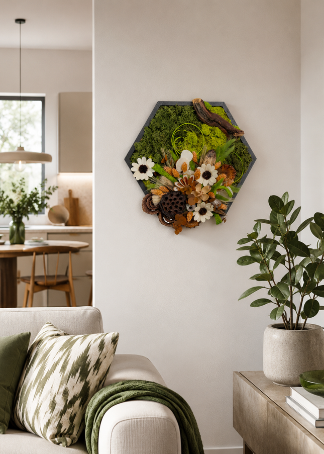 Tablou decorativ „Wild Nature” – compoziție botanică în tonuri naturale