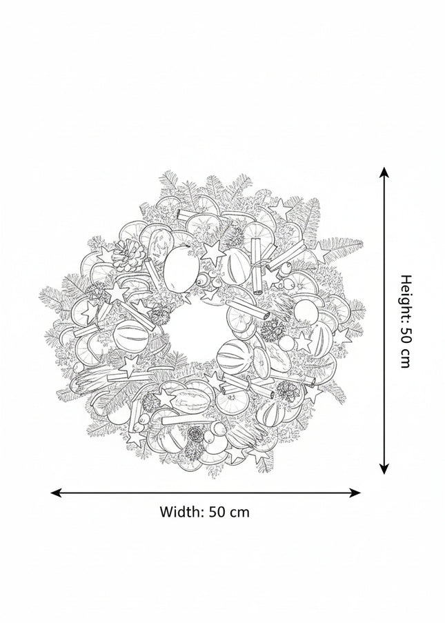 Coroniță Crăciun "Citrus & Cinnamon" Brad Nobilis Mare