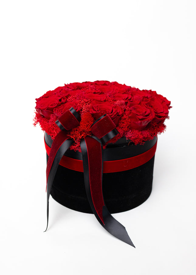 Aranjament Inimă Lux 25 Trandafiri Criogenați Roșii