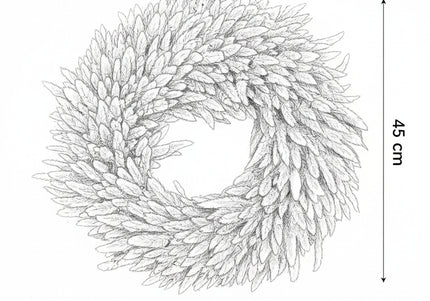 Coroniță decorativă „Green Fluffy” – decor minimalist din iarbă ornamentală