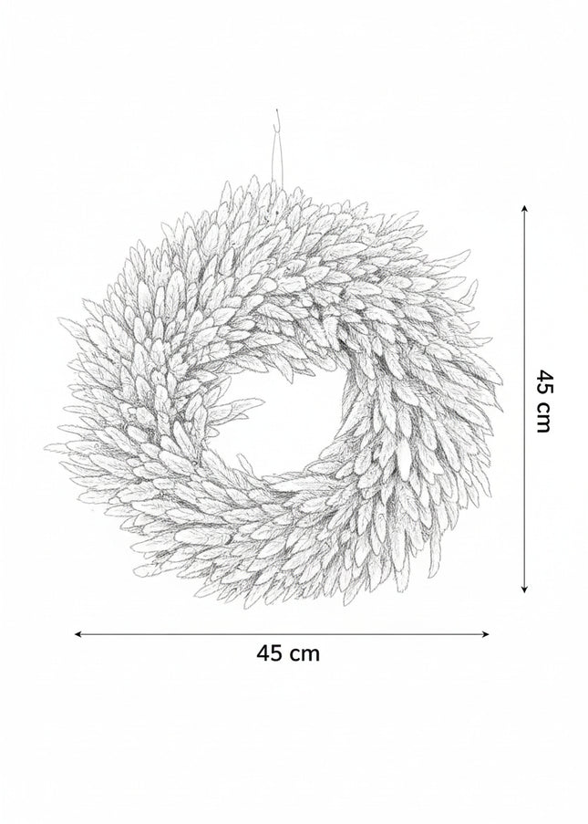 Coroniță decorativă „Green Fluffy” – decor minimalist din iarbă ornamentală