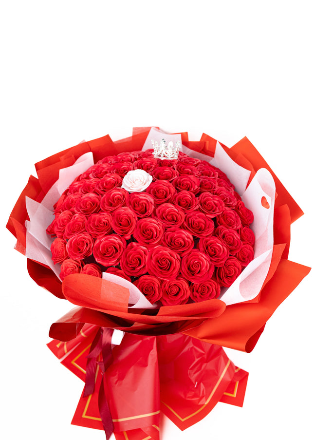 Buchet Gigant "Imperial Love" cu 101 Trandafiri Artizanali