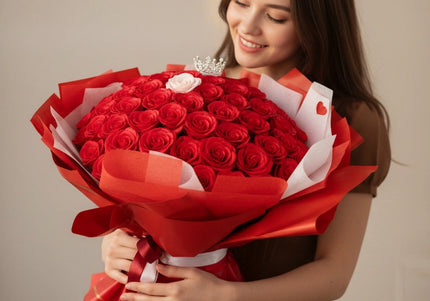 Buchet Gigant "Imperial Love" cu 101 Trandafiri Artizanali