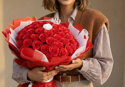 Buchet Gigant "Imperial Love" cu 101 Trandafiri Artizanali