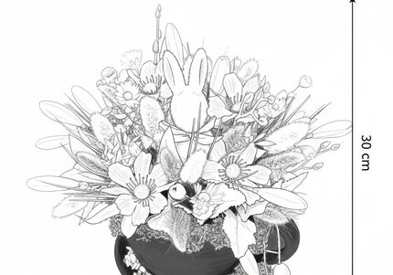 Aranjament de Paște „Sunny Bunny Pot” – decor floral cu iepuraș și accente naturale