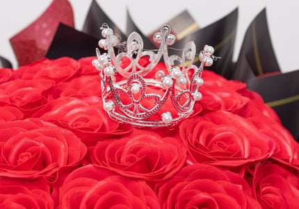 Buchet Gigant "Royal Crimson" cu 79 Trandafiri și Coroană