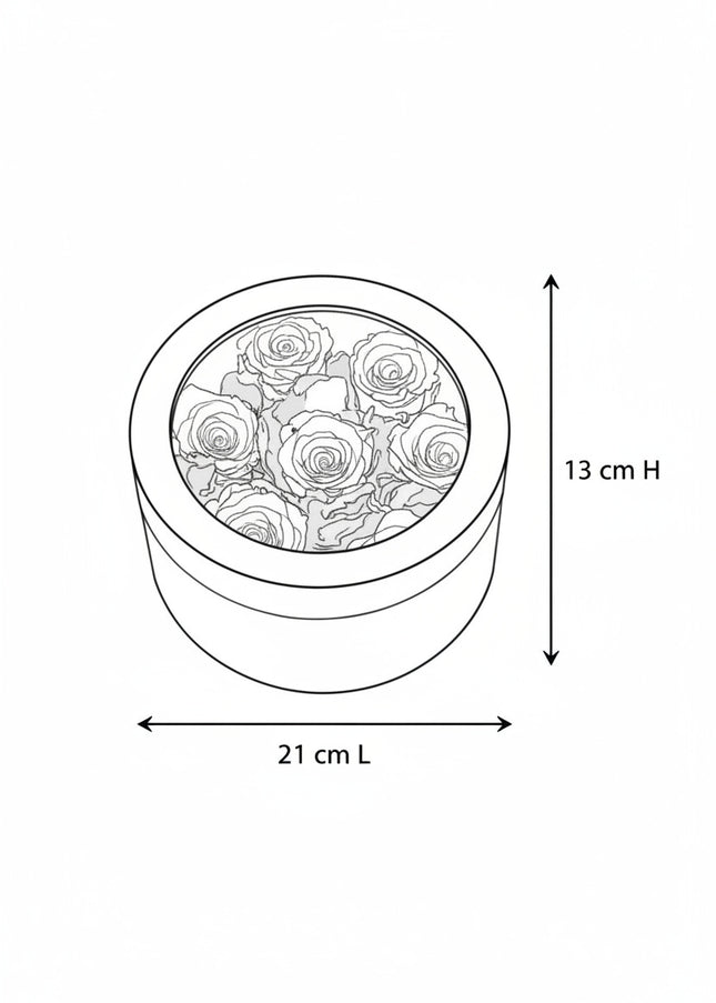 Aranjament Lux 5 Trandafiri Criogenați Roșii, Cutie Catifea Neagră
