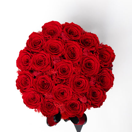 Aranjament Inimă Lux 25 Trandafiri Criogenați Roșii