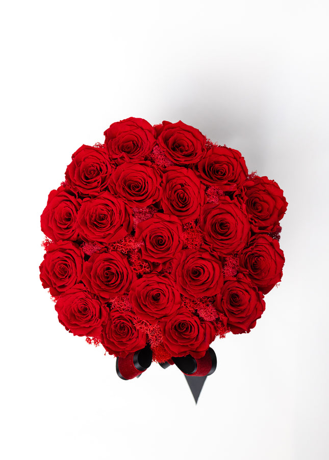 Aranjament Inimă Lux 25 Trandafiri Criogenați Roșii