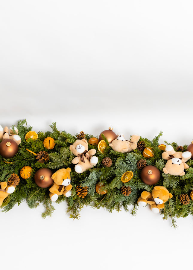 Ghirlandă de Crăciun Artizanală „Teddy Bear’s Festive Trail”