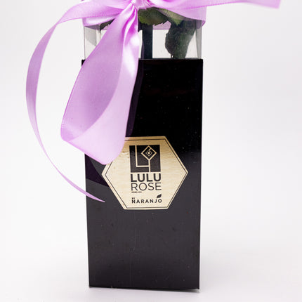 Aranjament de Lux "Amethyst Muse" cu Trandafir pe Tulpină