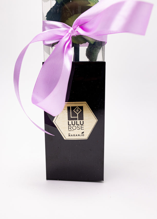 Aranjament de Lux "Amethyst Muse" cu Trandafir pe Tulpină