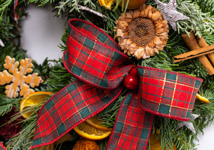 Coroniță Crăciun "Traditional Tartan" din Brad Nobilis