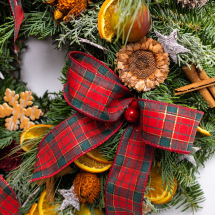Coroniță Crăciun "Traditional Tartan" din Brad Nobilis