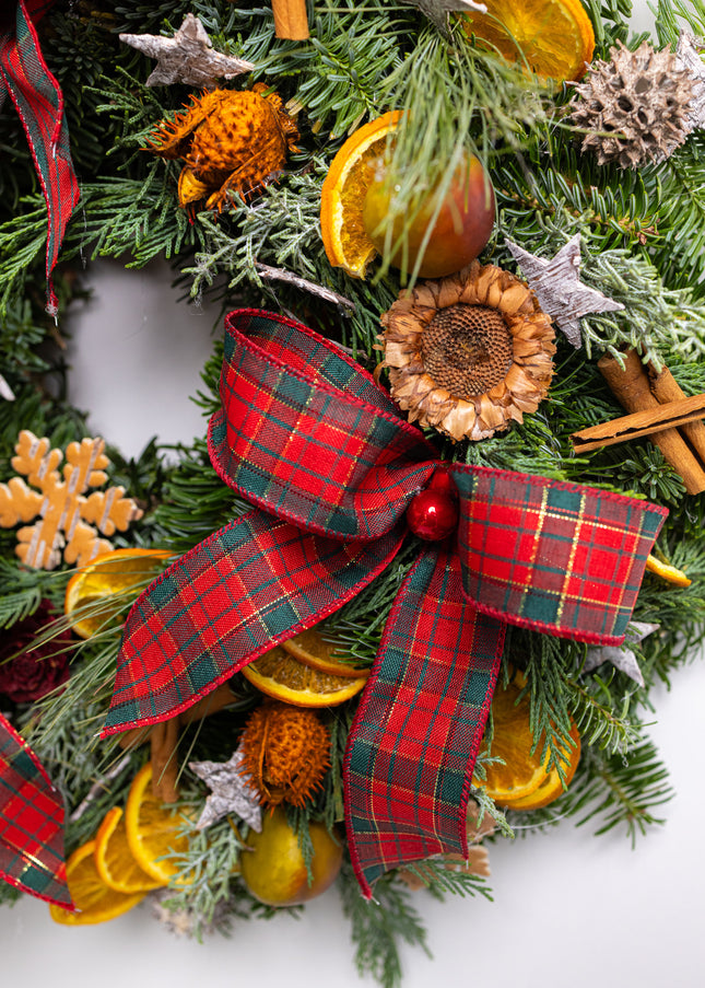 Coroniță Crăciun "Traditional Tartan" din Brad Nobilis