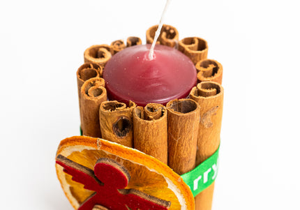 Lumânare Decorativă Artizanală „Cinnamon Angel Glow”
