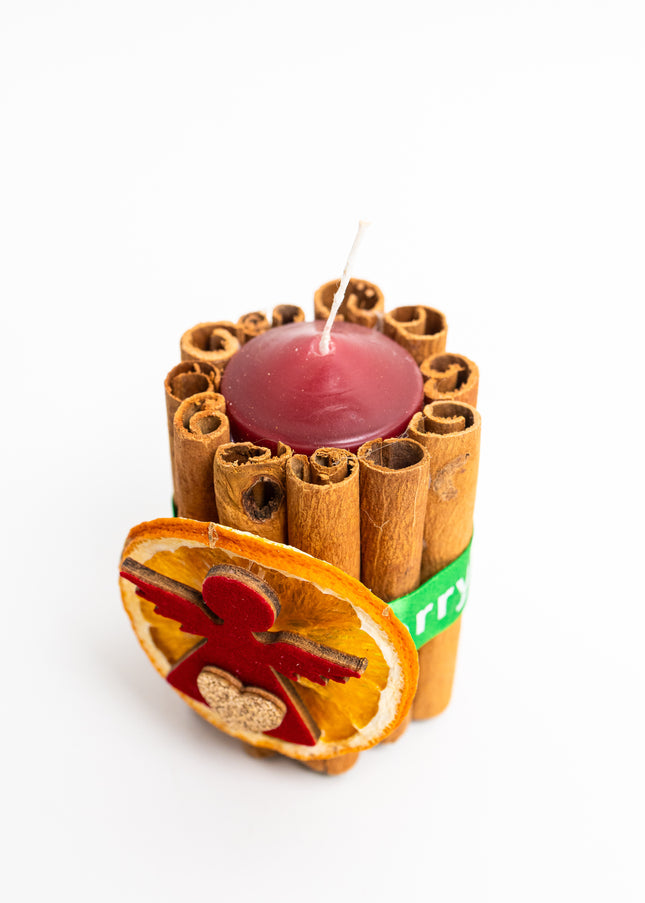 Lumânare Decorativă Artizanală „Cinnamon Angel Glow”